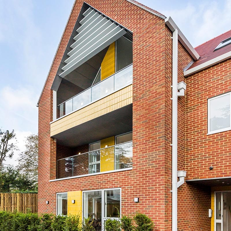 Modern UK housing with balconies