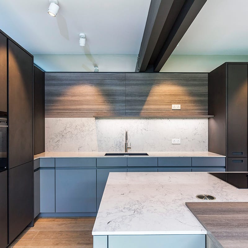 Leicht designer kitchen fitting in Guildford residential property by Hubble