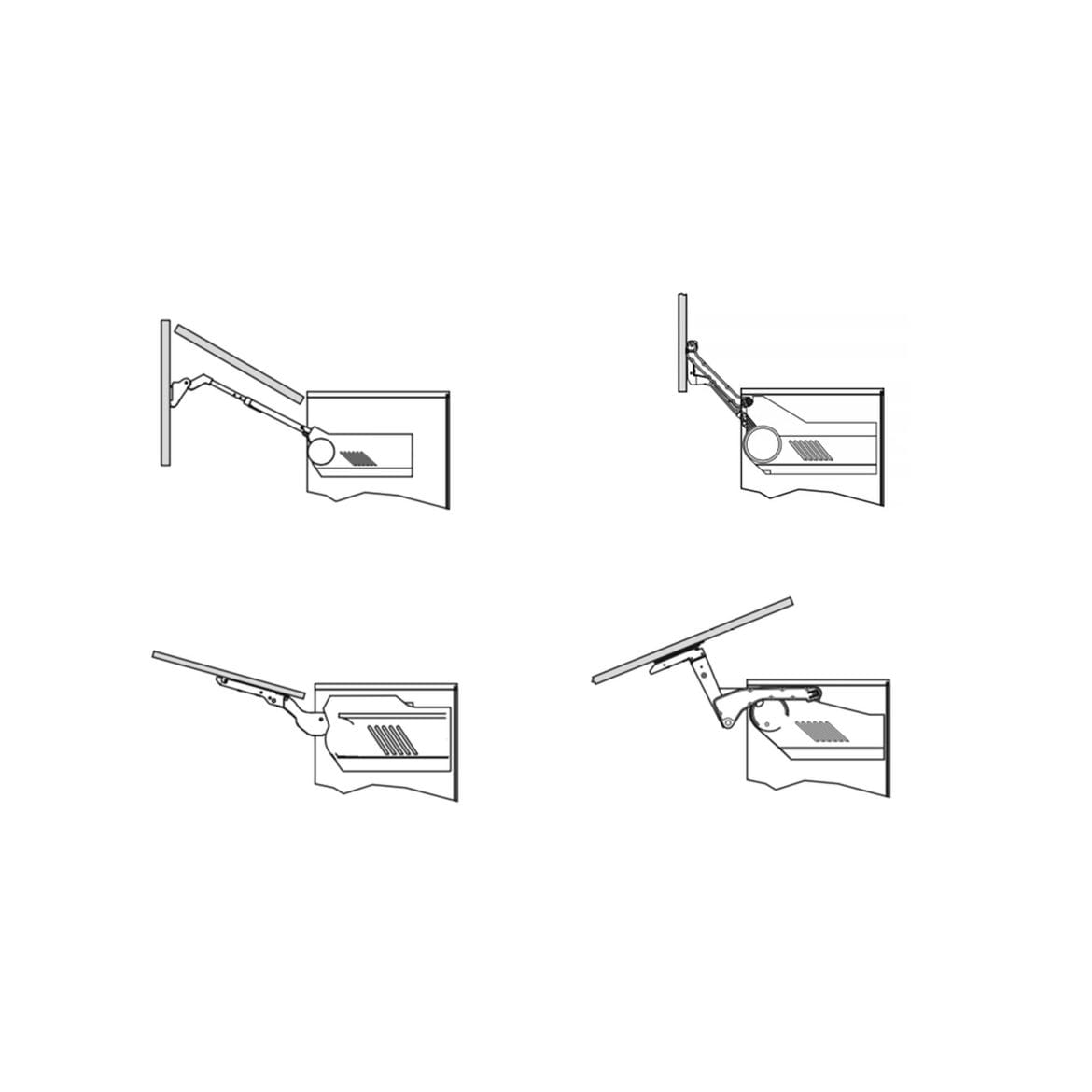 Push-catch handle and touch opening system illustration in Hubble designer kitchen