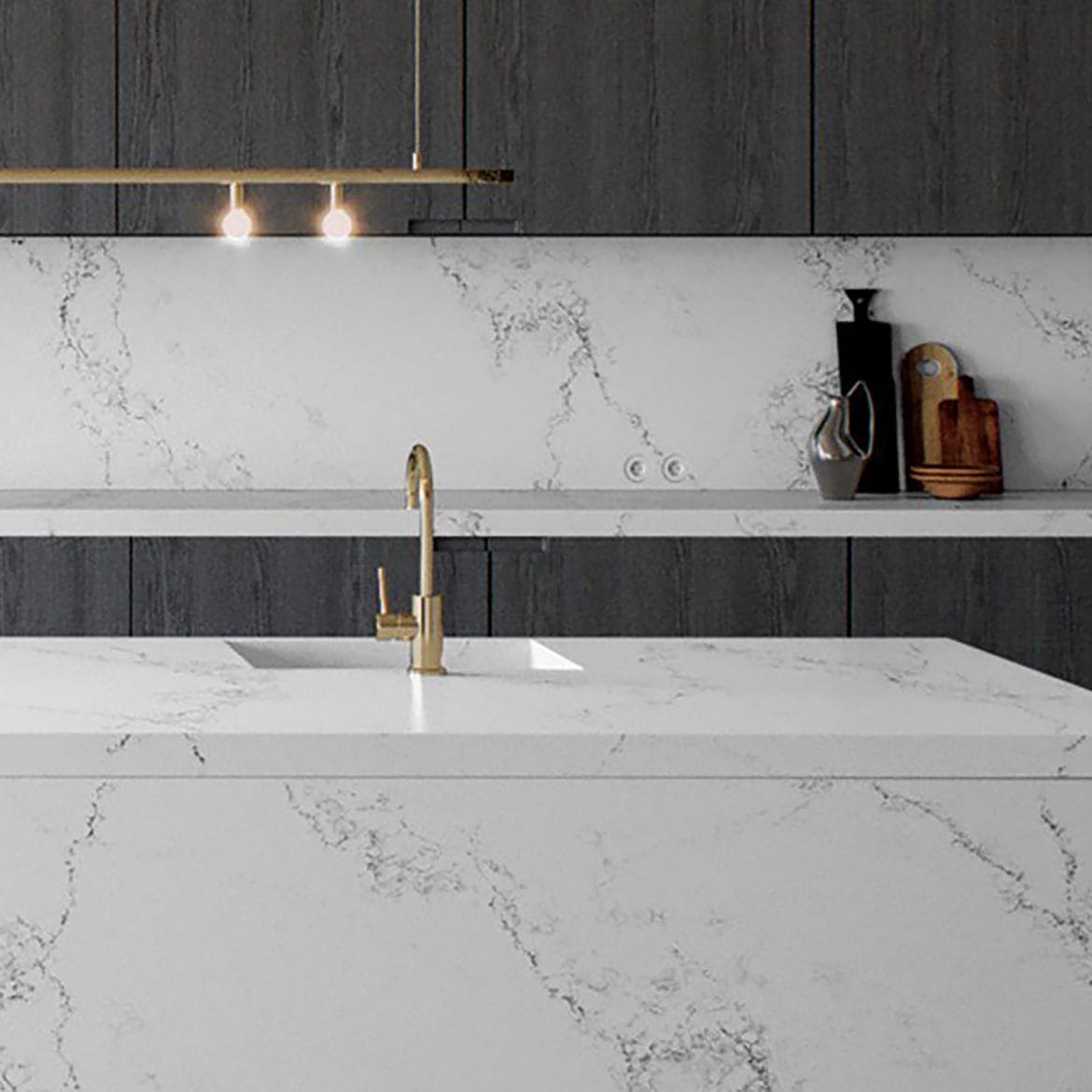 Caesarstone kitchen worktop Empira white render