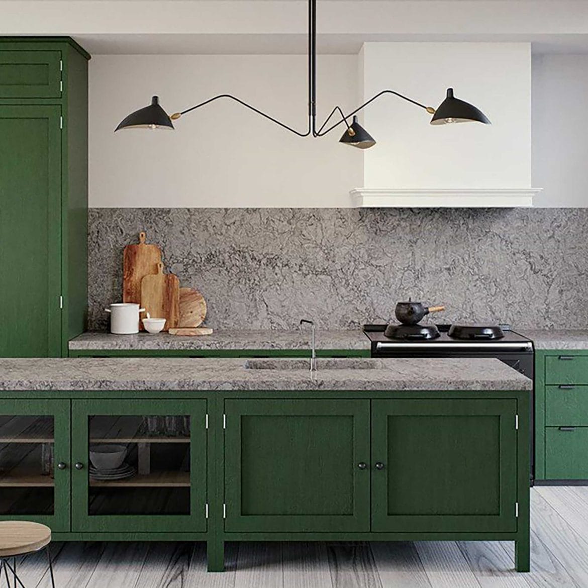 Caesarstone kitchen worktop Turbine grey render